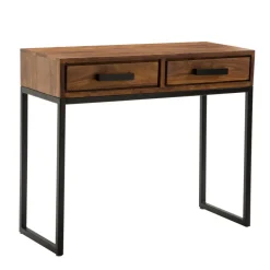 FineBuy Konsolentisch Sheesham Massivholz 90x76x36 cm Flurtisch Anrichte Schmal