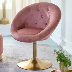 FineBuy Loungesessel Drehstuhl Clubsessel Samt Cocktailsessel Barsessel Sessel