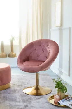 FineBuy Loungesessel Drehstuhl Clubsessel Samt Cocktailsessel Barsessel Sessel