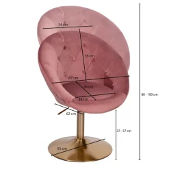 FineBuy Loungesessel Drehstuhl Clubsessel Samt Cocktailsessel Barsessel Sessel