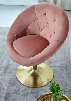 FineBuy Loungesessel Drehstuhl Clubsessel Samt Cocktailsessel Barsessel Sessel