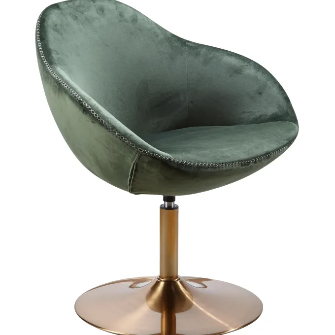 FineBuy Loungesessel SIRAN Drehstuhl Clubsessel Samt Cocktailsessel Barsessel