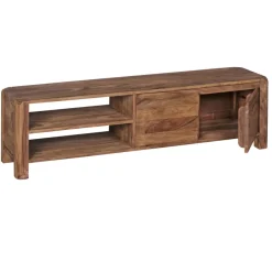 FineBuy Lowboard Massivholz Kommode 140 cm TV-Board Landhaus-Stil 40 cm TV-Möbel