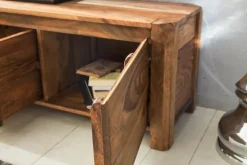 FineBuy Lowboard Massivholz Kommode 140 cm TV-Board Landhaus-Stil 40 cm TV-Möbel