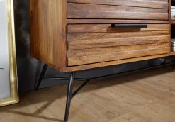 FineBuy Lowboard Sheesham Massiv Holz Hifi Board Fernsehschrank Wohnzimmer