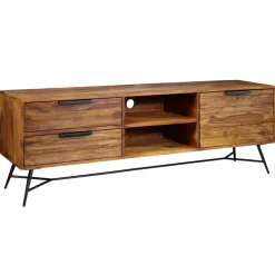 FineBuy Lowboard Sheesham Massiv Holz Hifi Board Fernsehschrank Wohnzimmer