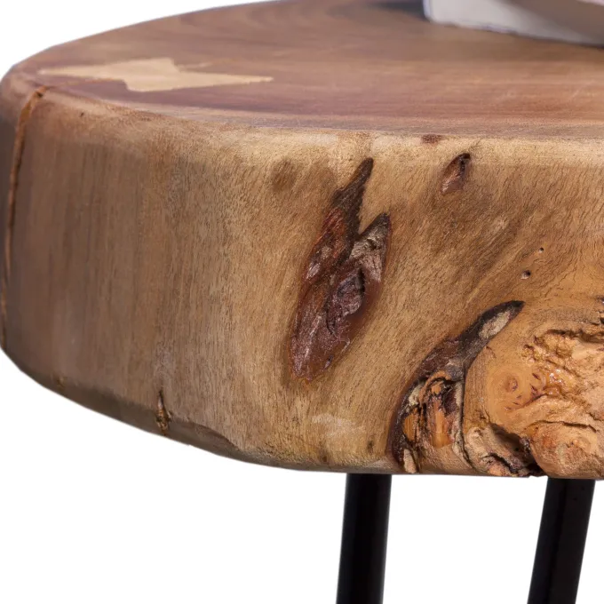 FineBuy Massivholz Akazie Beistelltisch 35 x 35 cm Wohnzimmertisch Massiv