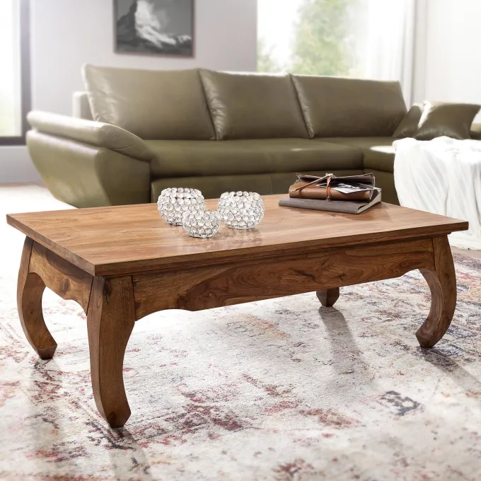 FineBuy Massiv-Holz Couchtisch Wohnzimmertisch Beistelltisch Landhaus Sofatisch