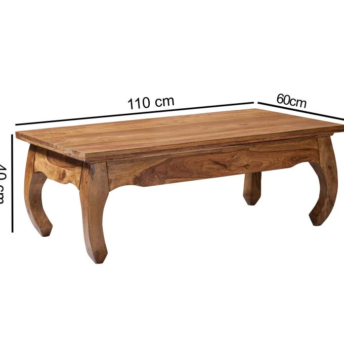 FineBuy Massiv-Holz Couchtisch Wohnzimmertisch Beistelltisch Landhaus Sofatisch