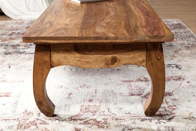 FineBuy Massiv-Holz Couchtisch Wohnzimmertisch Beistelltisch Landhaus Sofatisch