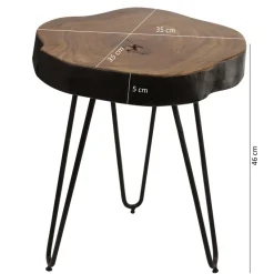 FineBuy Massivholz Sheesham Beistelltisch 35 x 35 cm Wohnzimmertisch Massiv
