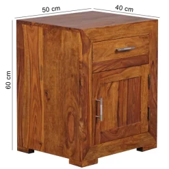 FineBuy Nachttisch Massivholz 60 cm Nachtschrank Nachtkonsole für Boxspringbett