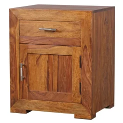 FineBuy Nachttisch Massivholz 60 cm Nachtschrank Nachtkonsole für Boxspringbett
