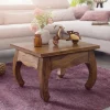 FineBuy Opium Wohnzimmertisch 60 x 40 x 60cm Sheesham Holz quadratisch Sofatisch