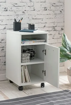 FineBuy Rollcontainer Schreibtischcontainer 33x60x38 Bürocontainer Holz