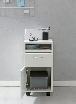 FineBuy Rollcontainer 33x63x38cm Schreibtischcontainer Rollen Bürocontainer Holz
