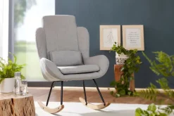 FineBuy Schaukelstuhl CAPRI Relaxsessel Schwingsessel Stoff Schwingstuhl Polster