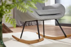 FineBuy Schaukelstuhl CAPRI Relaxsessel Schwingsessel Stoff Schwingstuhl Polster