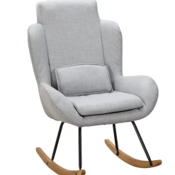 FineBuy Schaukelstuhl CAPRI Relaxsessel Schwingsessel Stoff Schwingstuhl Polster