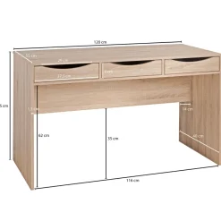 FineBuy Schreibtisch MASSA 120 cm Design Bürotisch Sonoma Jugendschreibtisch