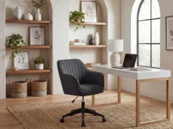 FineBuy Schreibtischstuhl MIAMI Stoff Drehstuhl Bürostuhl 120 kg Schalenstuhl
