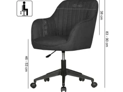FineBuy Schreibtischstuhl MIAMI Stoff Drehstuhl Bürostuhl 120 kg Schalenstuhl