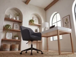 FineBuy Schreibtischstuhl MIAMI Stoff Drehstuhl Bürostuhl 120 kg Schalenstuhl