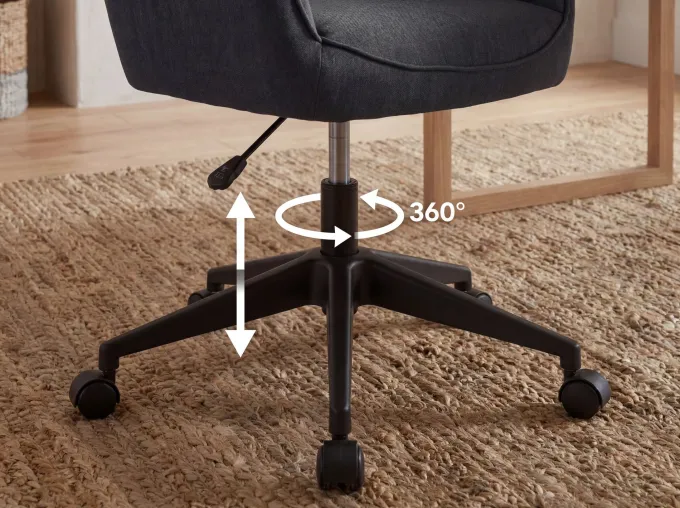 FineBuy Schreibtischstuhl MIAMI Stoff Drehstuhl Bürostuhl 120 kg Schalenstuhl