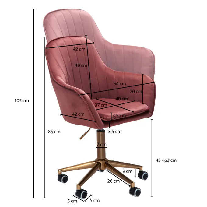 FineBuy Schreibtischstuhl Samt Drehstuhl mit Lehne 120 kg Schalenstuhl Stuhl