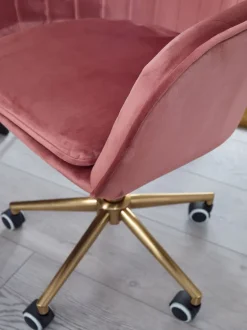 FineBuy Schreibtischstuhl Samt Drehstuhl mit Lehne 120 kg Schalenstuhl Stuhl