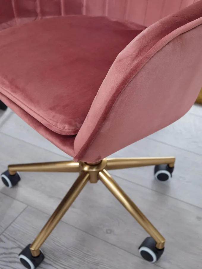 FineBuy Schreibtischstuhl Samt Drehstuhl mit Lehne 120 kg Schalenstuhl Stuhl