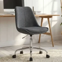 FineBuy Schreibtischstuhl Stoff Drehstuhl Stuhl mit Rollen 110 kg Schalenstuhl