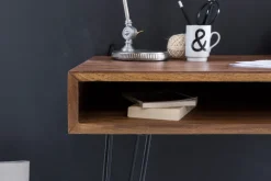 FineBuy Schreibtisch 110x60 cm Bürotisch Laptoptisch Massiv Holztisch Sheesham