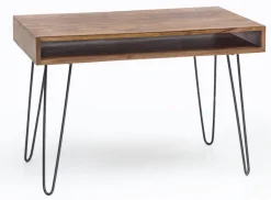 FineBuy Schreibtisch 110x60 cm Bürotisch Laptoptisch Massiv Holztisch Sheesham