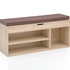 FineBuy Schuhbank 104x51x32 cm Garderobenbank Sitzbank Stoff Flurbank