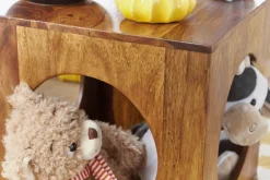 FineBuy Sheesham Beistelltisch 35x35x35 cm Cube Holztisch Tisch mit Stauraum