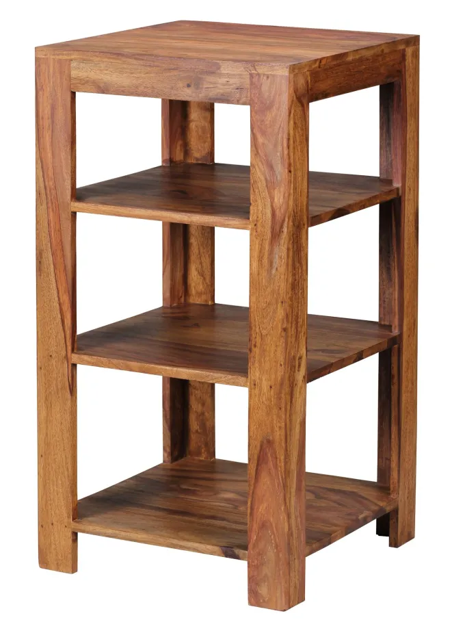 FineBuy Sheesham Massivholz Bücherregal 3 Böden Stand Regal 44x44x83 cm