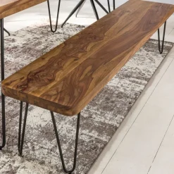 FineBuy Sitzbank Massiv 180cm Esszimmerbank Holzbank Küchenbank Holz