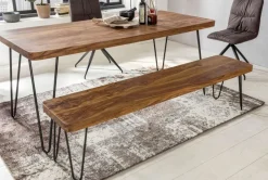 FineBuy Sitzbank Massiv 180cm Esszimmerbank Holzbank Küchenbank Holz