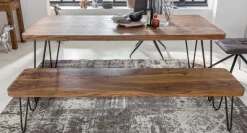 FineBuy Sitzbank Massiv 180cm Esszimmerbank Holzbank Küchenbank Holz