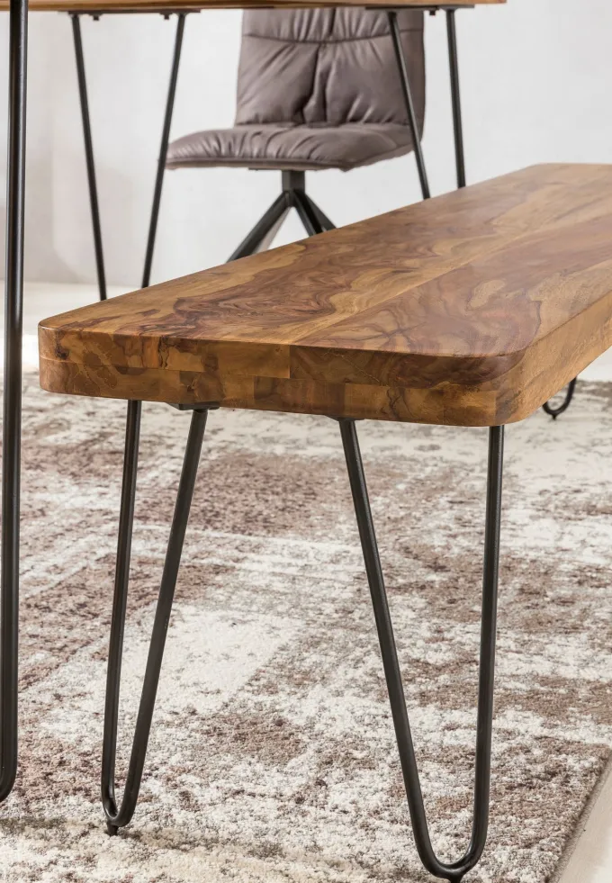 FineBuy Sitzbank Massiv 180cm Esszimmerbank Holzbank Küchenbank Holz