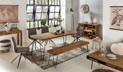FineBuy Sitzbank Massiv 180cm Esszimmerbank Holzbank Küchenbank Holz