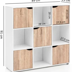 FineBuy Standregal MASSA Bücherregal mit 9 Fächern Sideboard Würfelregal Kommode