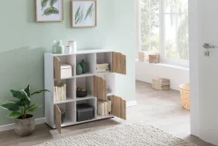 FineBuy Standregal MASSA Bücherregal mit 9 Fächern Sideboard Würfelregal Kommode