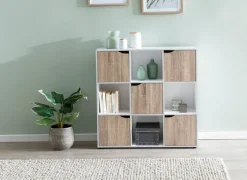 FineBuy Standregal MASSA Bücherregal mit 9 Fächern Sideboard Würfelregal Kommode