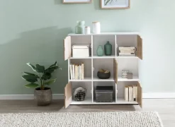 FineBuy Standregal MASSA Bücherregal mit 9 Fächern Sideboard Würfelregal Kommode