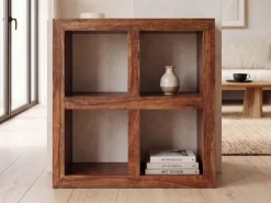 FineBuy Standregal Massivholz 82cm Holzregal Naturprodukt Beistelltisch Landhaus
