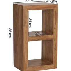 FineBuy Standregal Massivholz 88cm Holzregal Naturprodukt Beistelltisch Landhaus