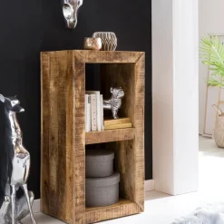 FineBuy Standregal 45 x 90 x 35 cm Bücherregal Mangoholz Beistelltisch Massiv