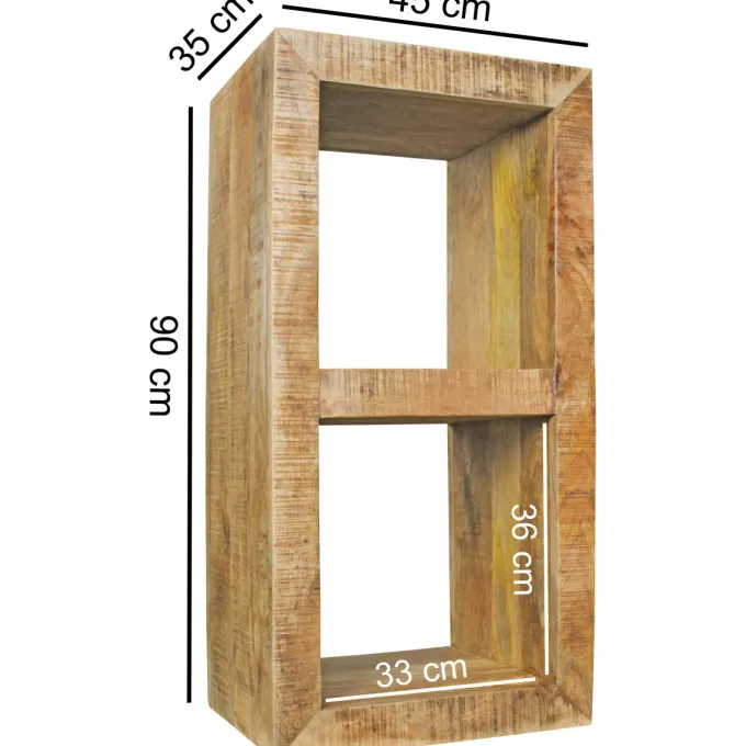 FineBuy Standregal 45 x 90 x 35 cm Bücherregal Mangoholz Beistelltisch Massiv